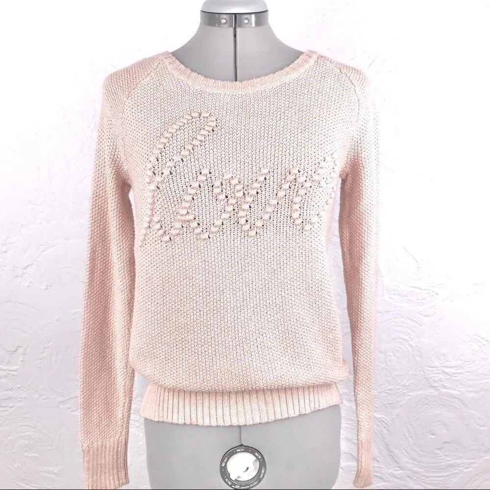 Torrid Blush Pink “Love” knit crew neck sweater